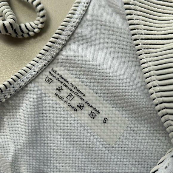 Women’s Bikini set Small gray stripes Triangle Halter new - Picture 3 of 5